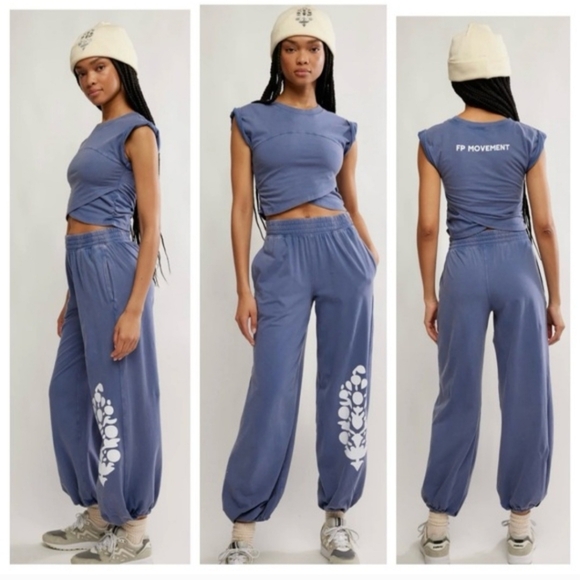 FP Movement by Free People Pants - NWT FP Movement Hot Shot Logo Crossover Set Blue Indigo